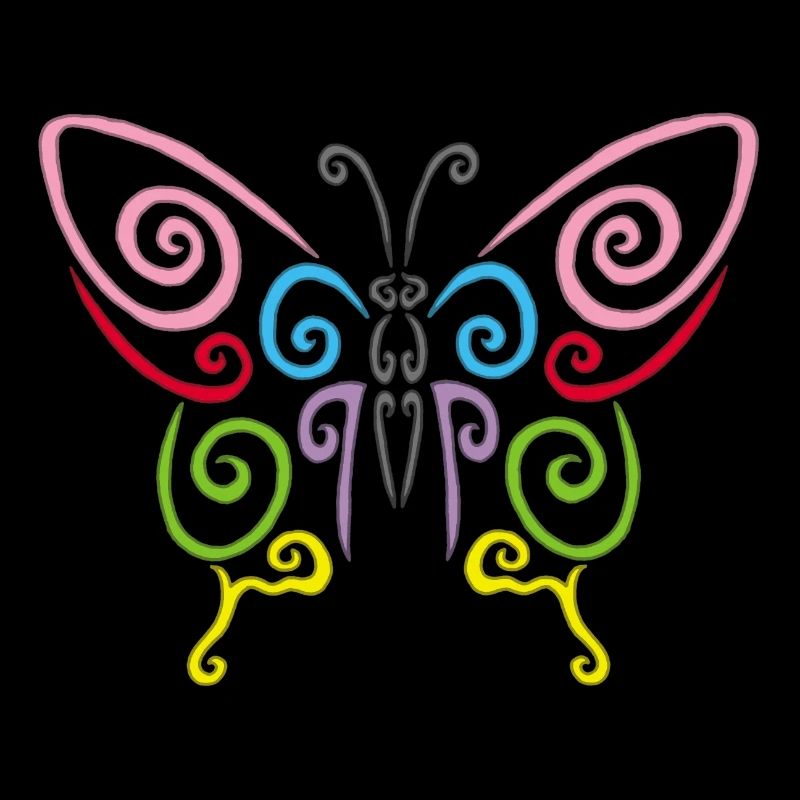 Symbol eines mehrfarbigen Schmetterlings