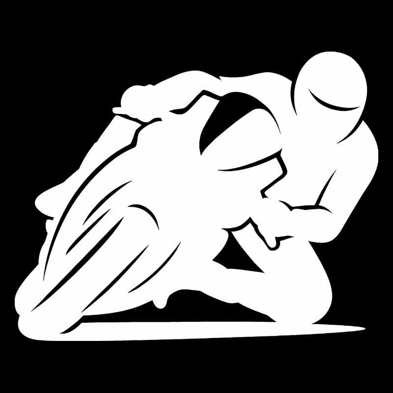Minimalist motorcycle racer silhouette