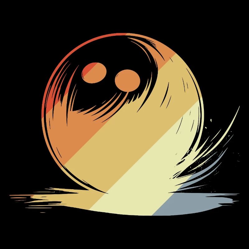 Bowling Zeichnung Retro Stil