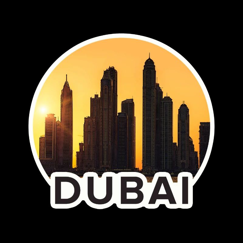 Coucher de soleil de la Skyline de Dubaï