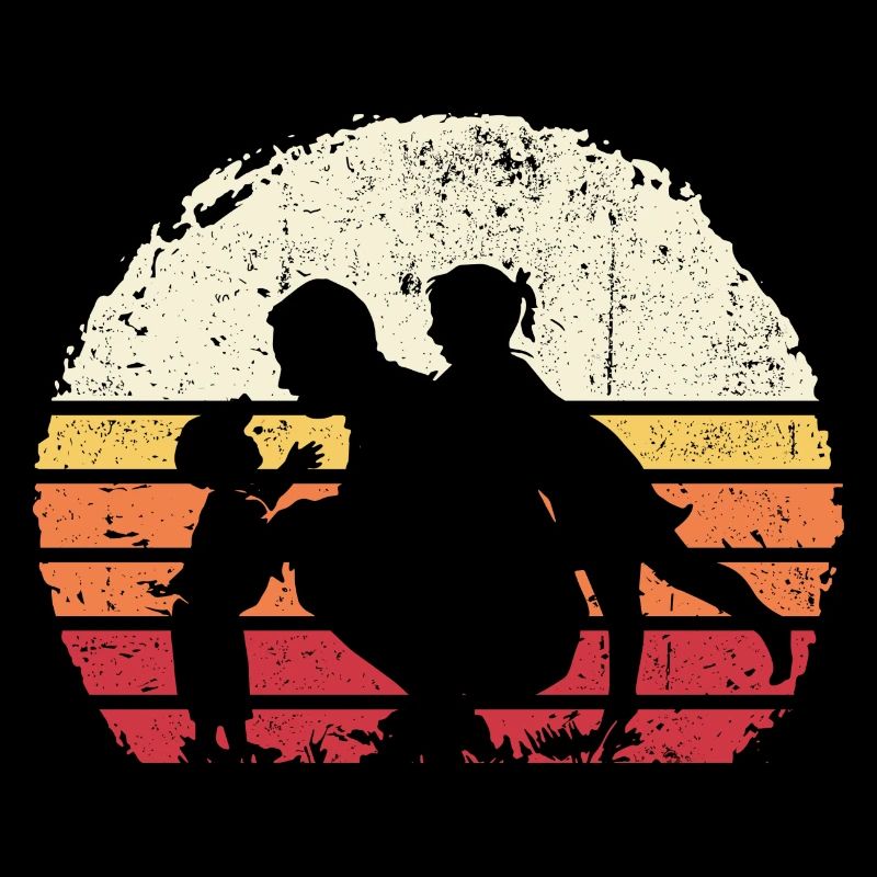 Silhouette Trio Coucher de Soleil