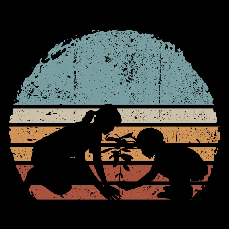Sunset Silhouette Duo by Palm Tree