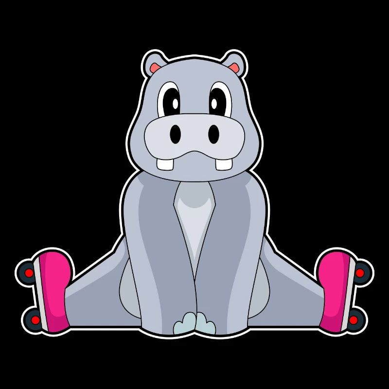 Hippopotamus Inline skating roller skates