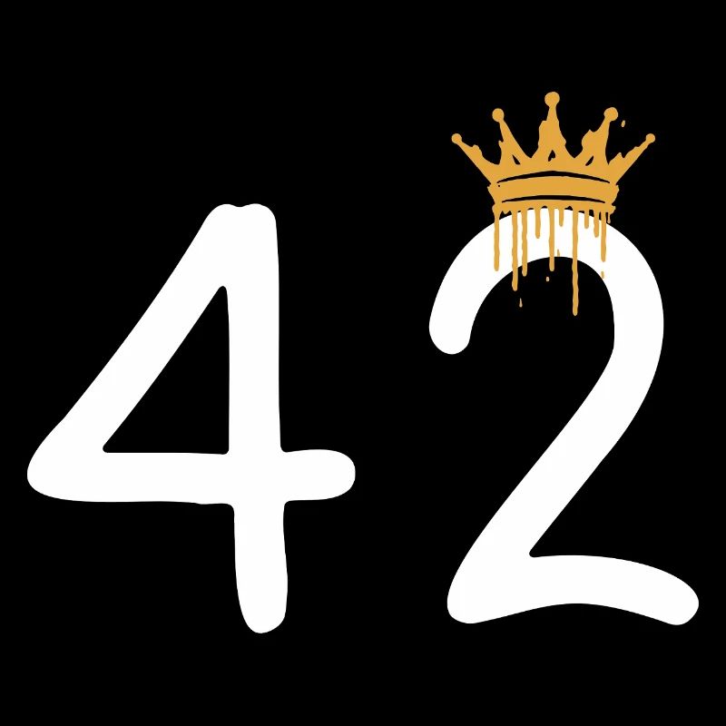 Graffiti-Zahl 42 mit Krone
