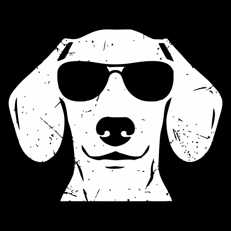Dachshund Head Sunglasses Vintage Vector