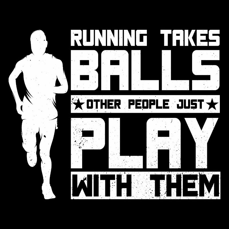 Marathon Runner Takes Balls Running