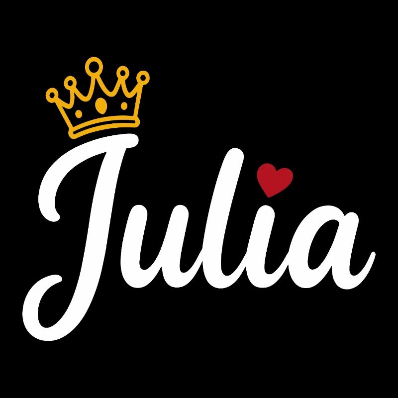 Juliet Name Crown Heart Calligraphy Personalized