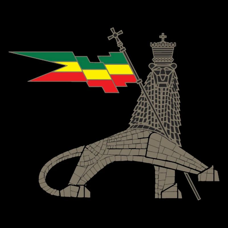 Lion royal avec barre de drapeau d’éther
