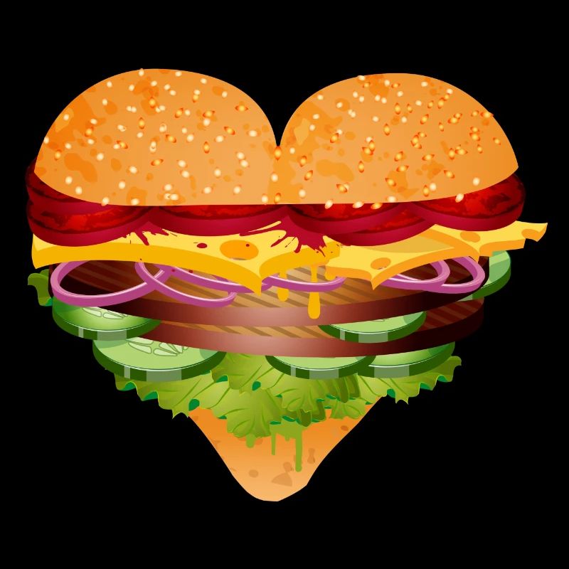 stuffed burger bun in heart shape variation