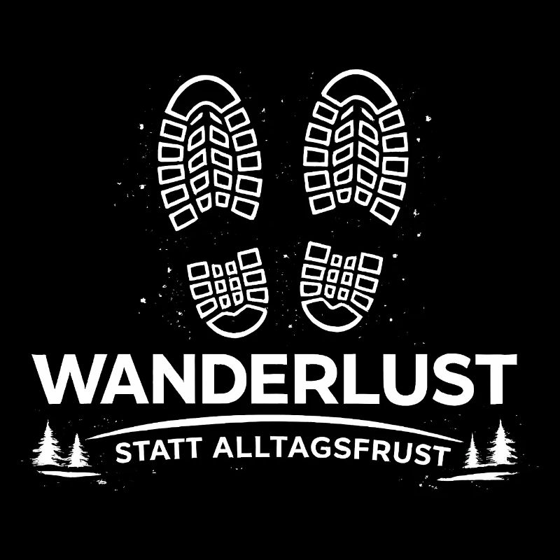 Wanderlust statt Alltagsfrust - Wander Spruch Idee