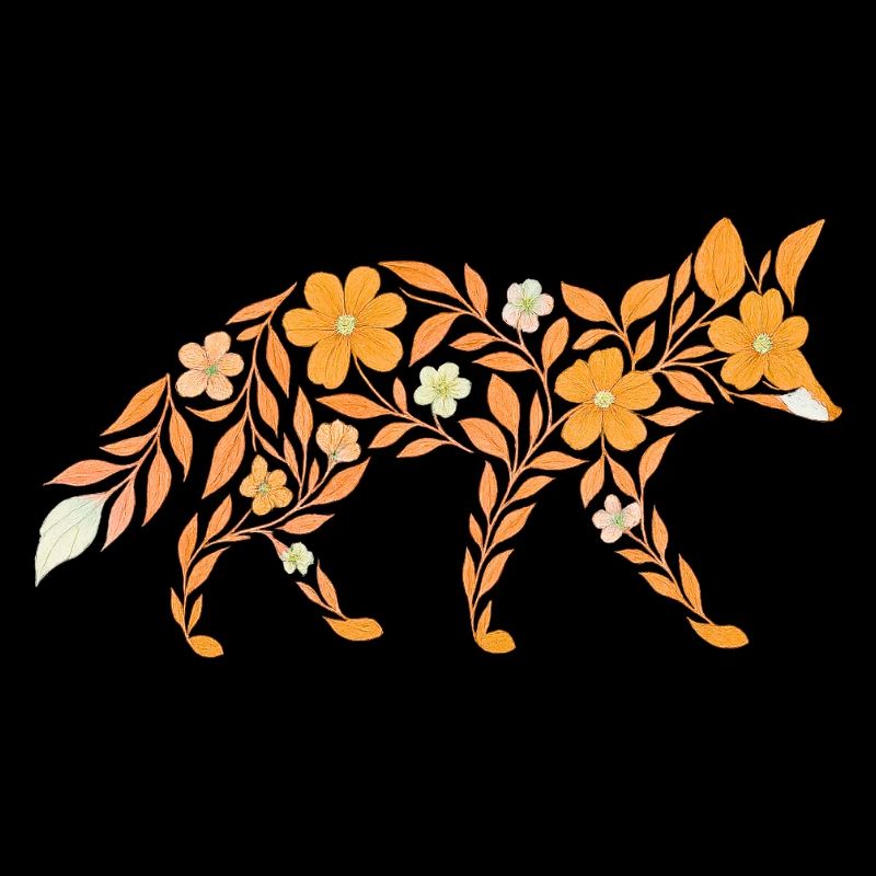 Nordic Floral - Soft Orange Fox
