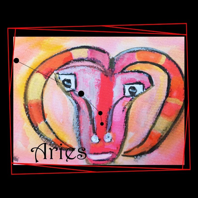 Aries Rainbow Celestial Art