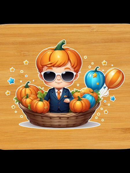 Pumpkin Boy with Sunglasses Halloween