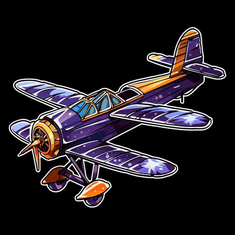 Propellerflugzeug Comic Look