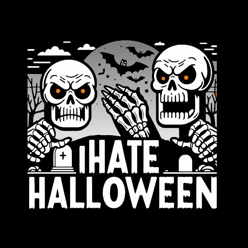Dark Gothic Halloween Skeleton Design