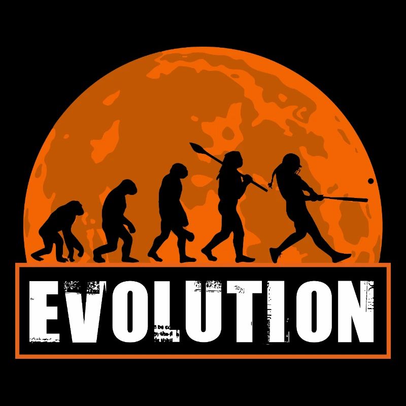 Baseball Softball Evolution Funny Player Gift Art