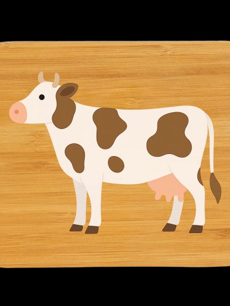 Pastel Cow with Brown Spots