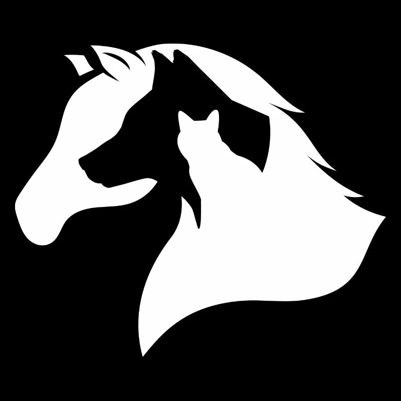 Silhouette De Cheval, Chien, Chat