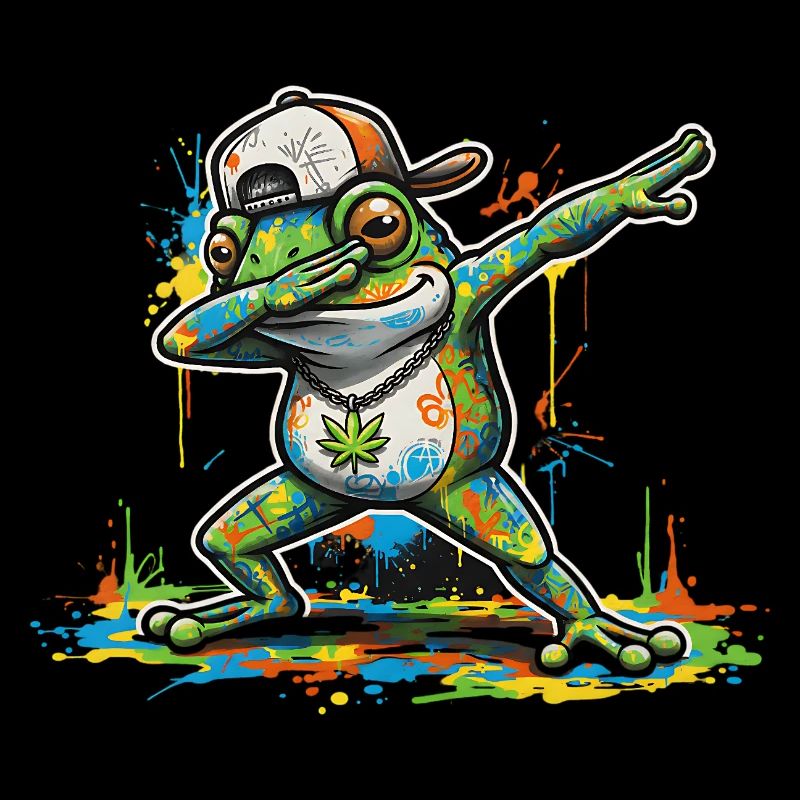 Motif de graffiti drôle de danse grenouille dab