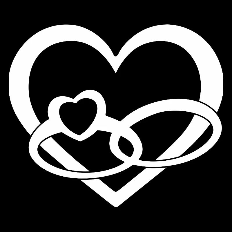 Weißes Herz & Eheringe - Liebe & Spaß