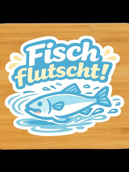 Fisch flutscht! Cartoon-Sticker