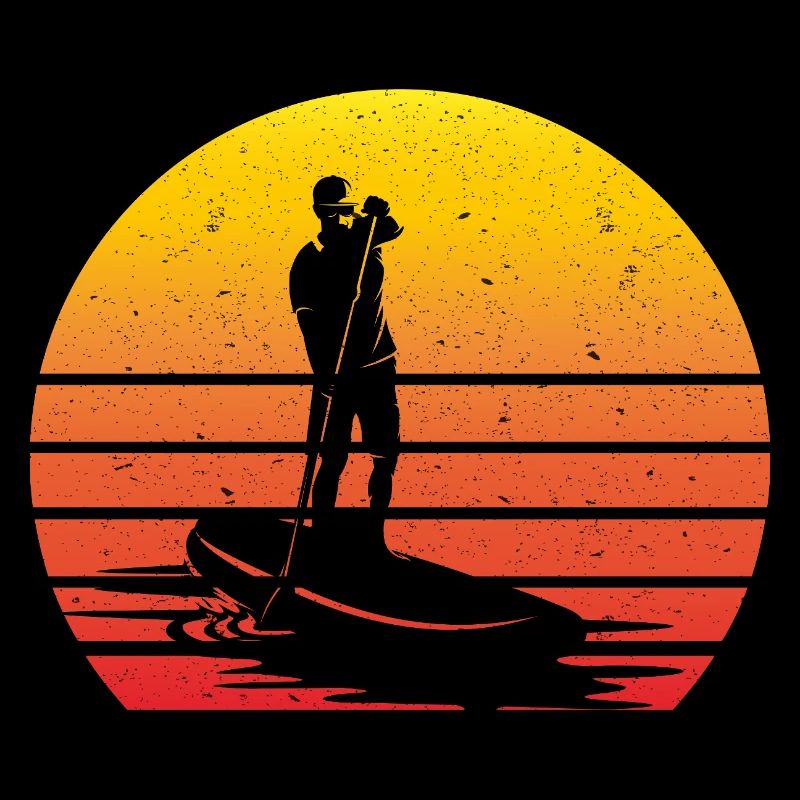 SUP Retro Stand Up Paddle Coucher de soleil vintage
