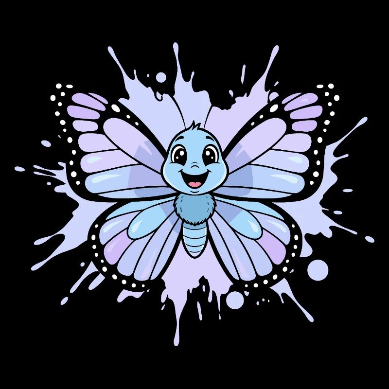 Blue Butterfly Splash Art