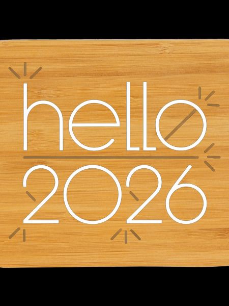 Hello 2026 Neon Line Art