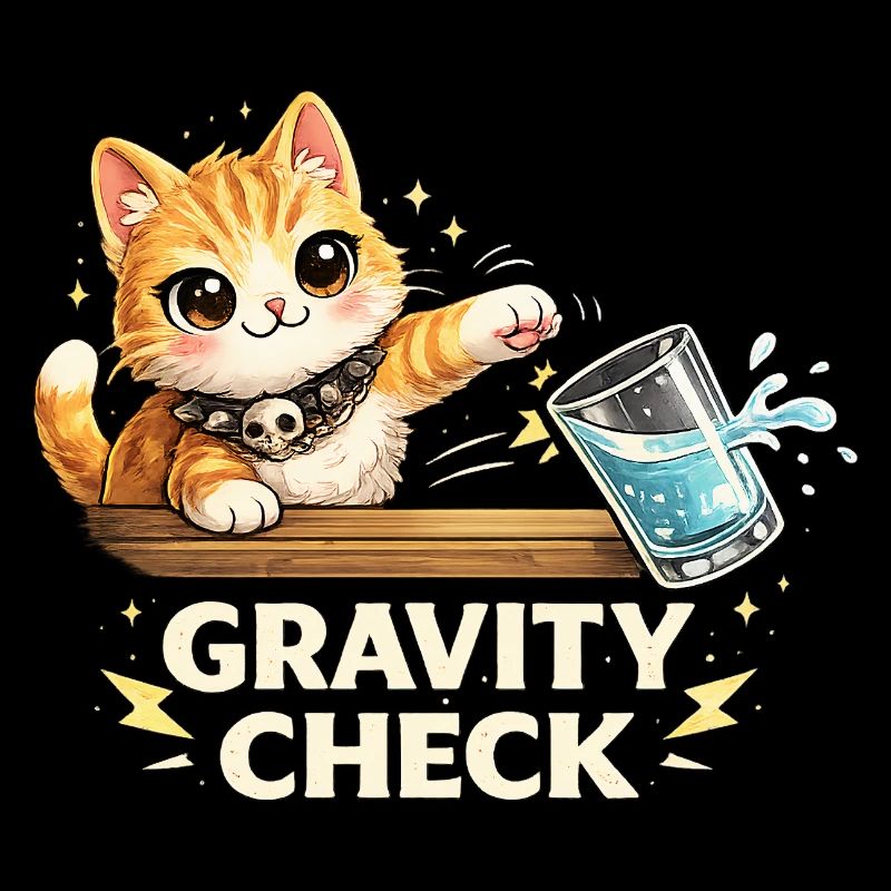 Gravity Check Cat Funny Saying