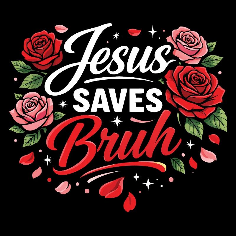 Jésus sauve Bruh Écriture florale