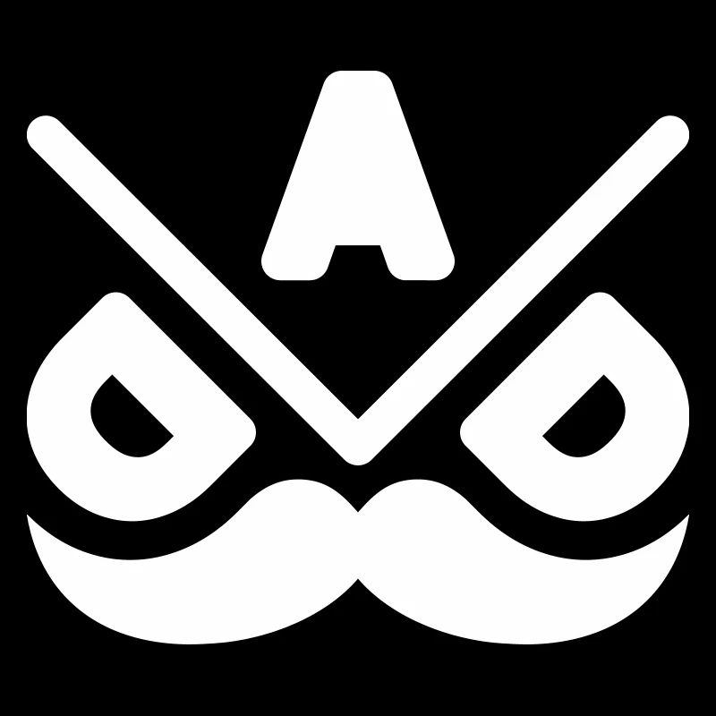 Geometrisches Schnurrbart-Emblem