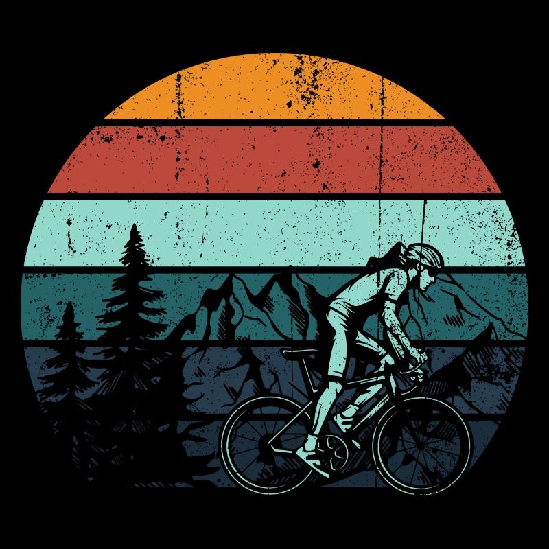 Coucher de soleil rétro Mountain Rider
