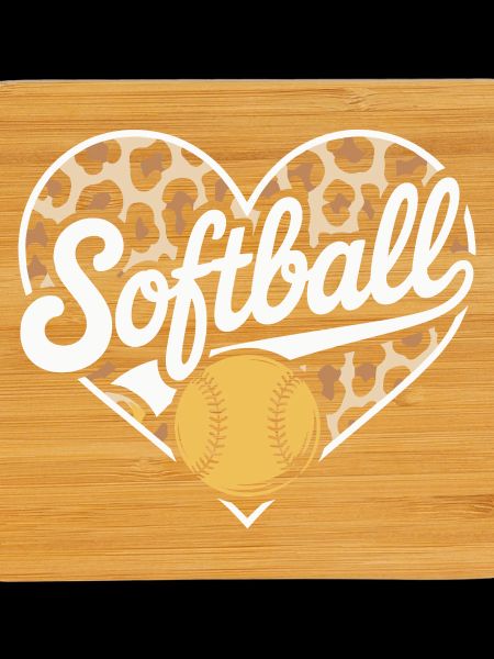 Leopard Muster Softball Herz Design