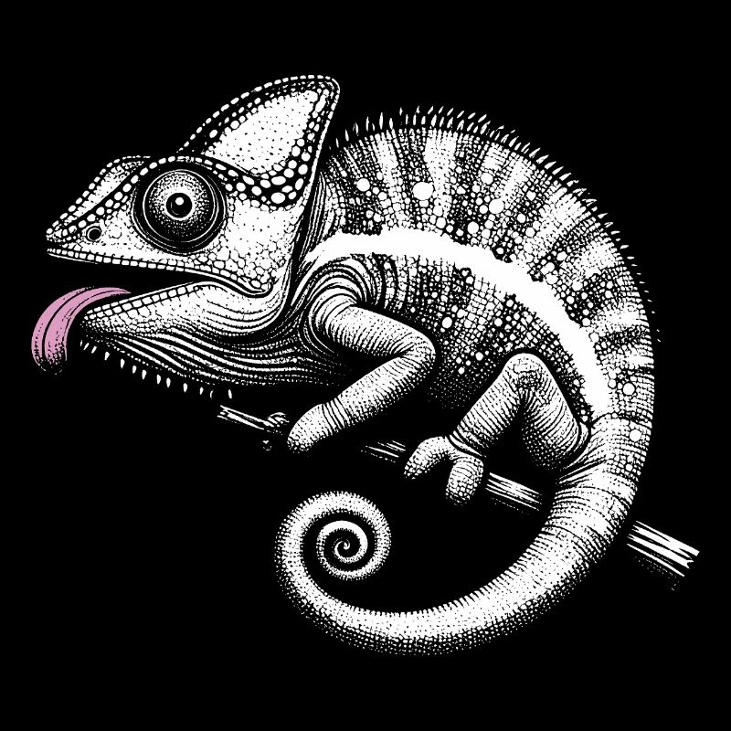 Caméléon art tribal pastel