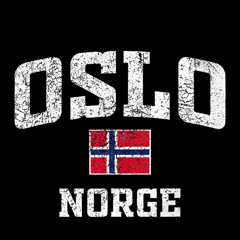 Oslo Norge Distressed Flag Tee
