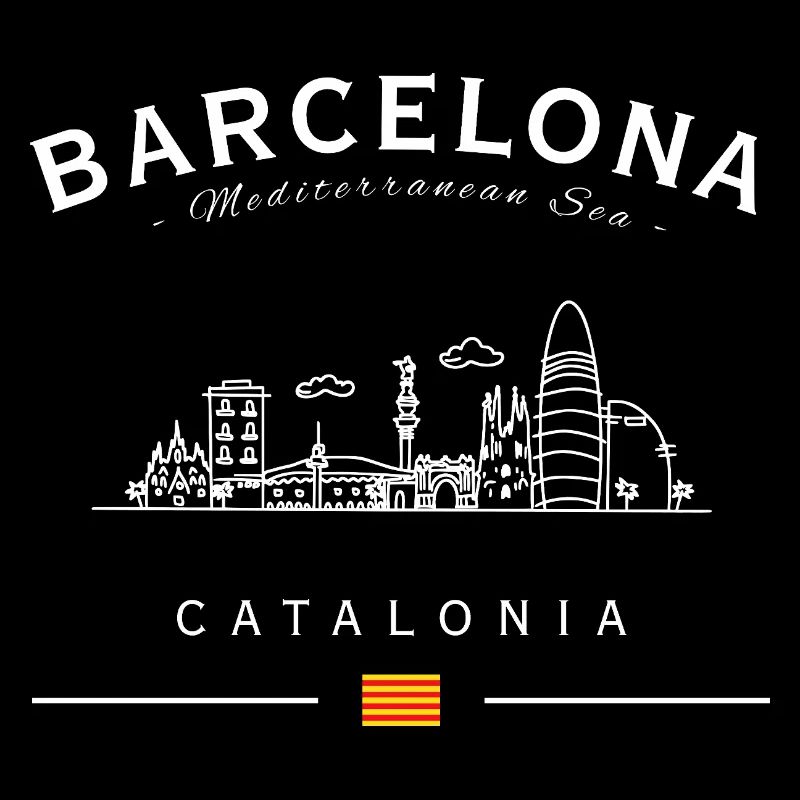 Silhouette de la Catalogne de la Skyline de Barcelone