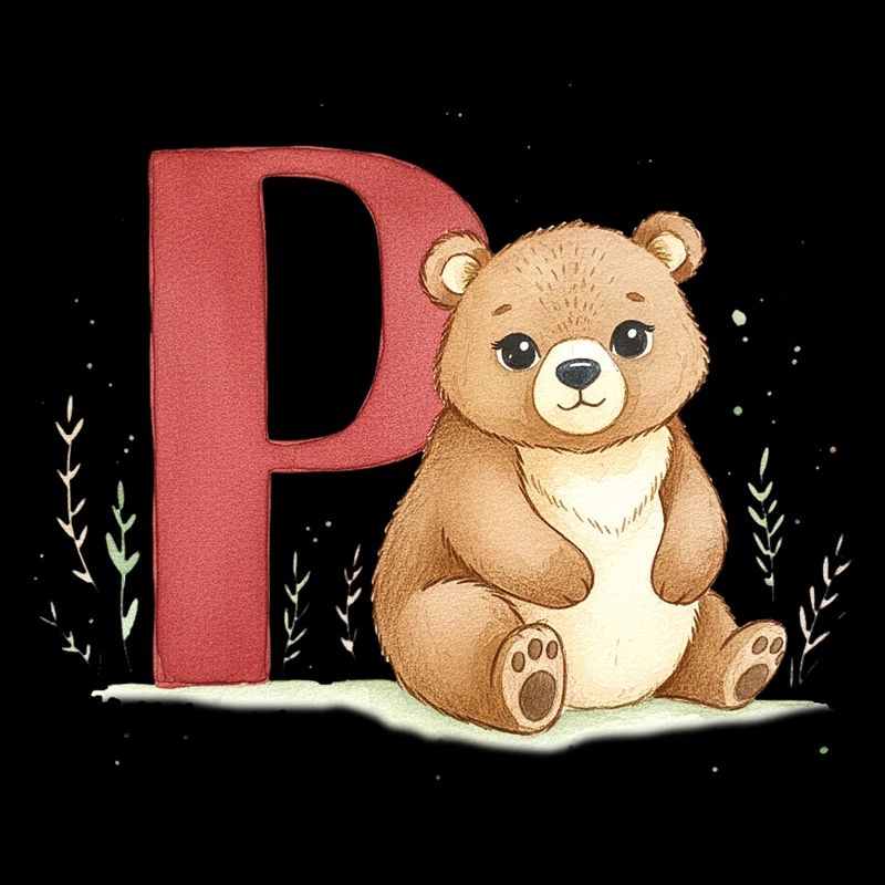 Bär mit Buchstabe P