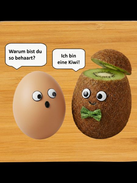 Kiwi and Egg Comedy Design