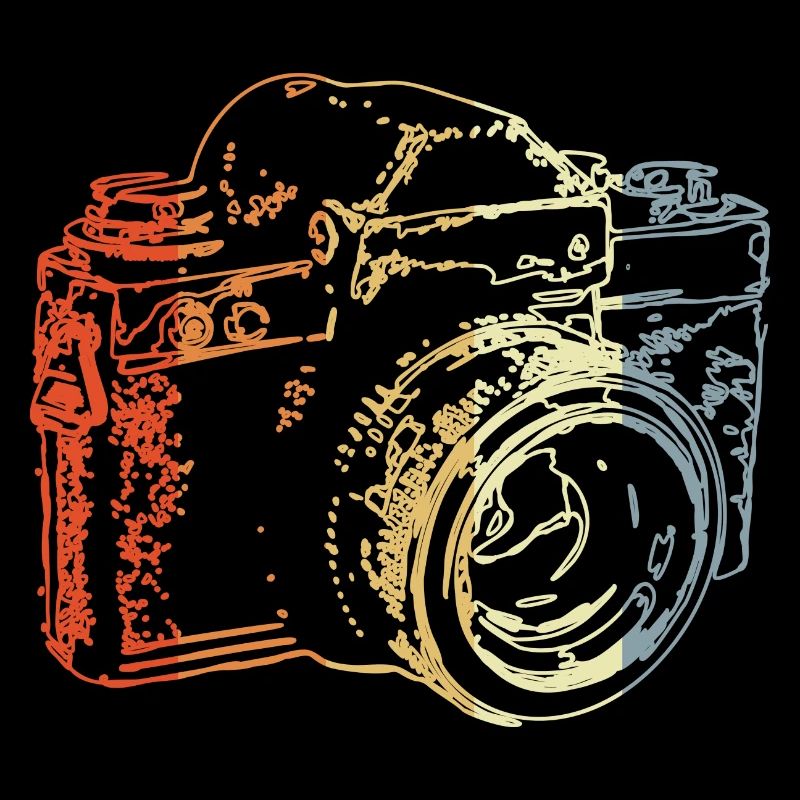 Retro Analog Camera Drawing