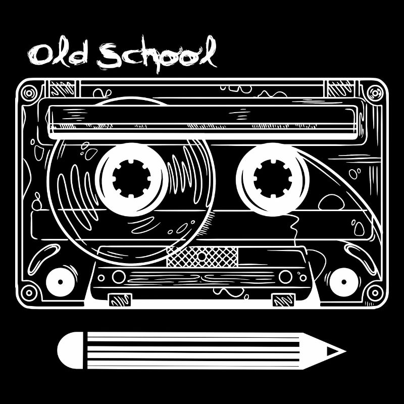 Cassette rétro et stylo