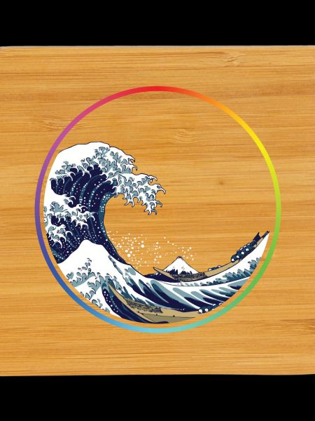 Cercle de vagues arc-en-ciel