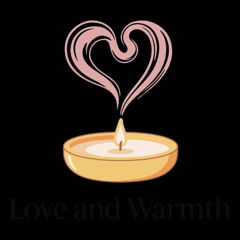 Heart Shaped Candle Flame Illustration