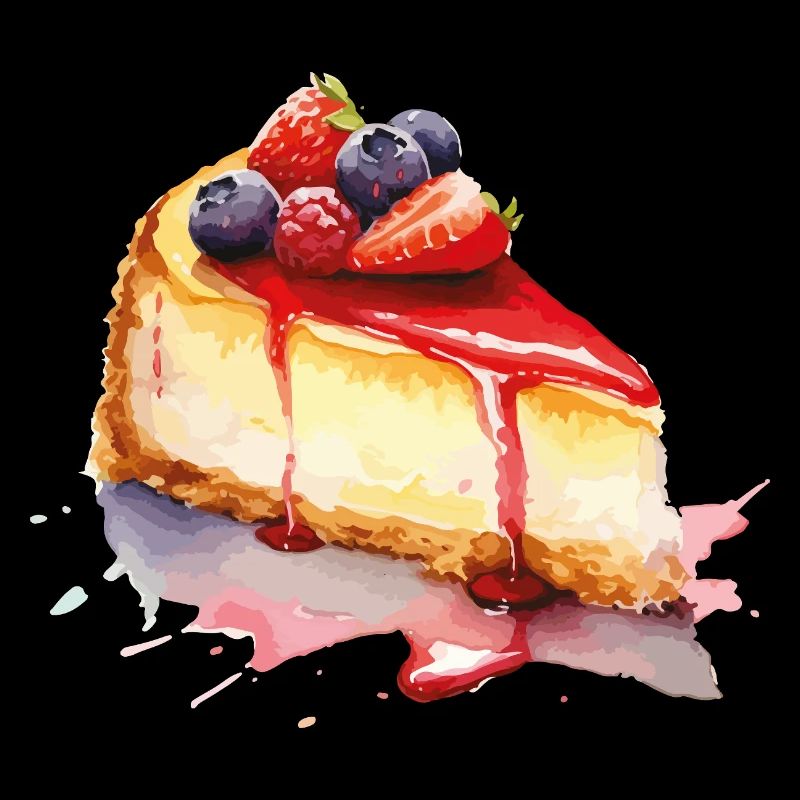 Gâteau au fromage Aquarelle Fruit Graphique