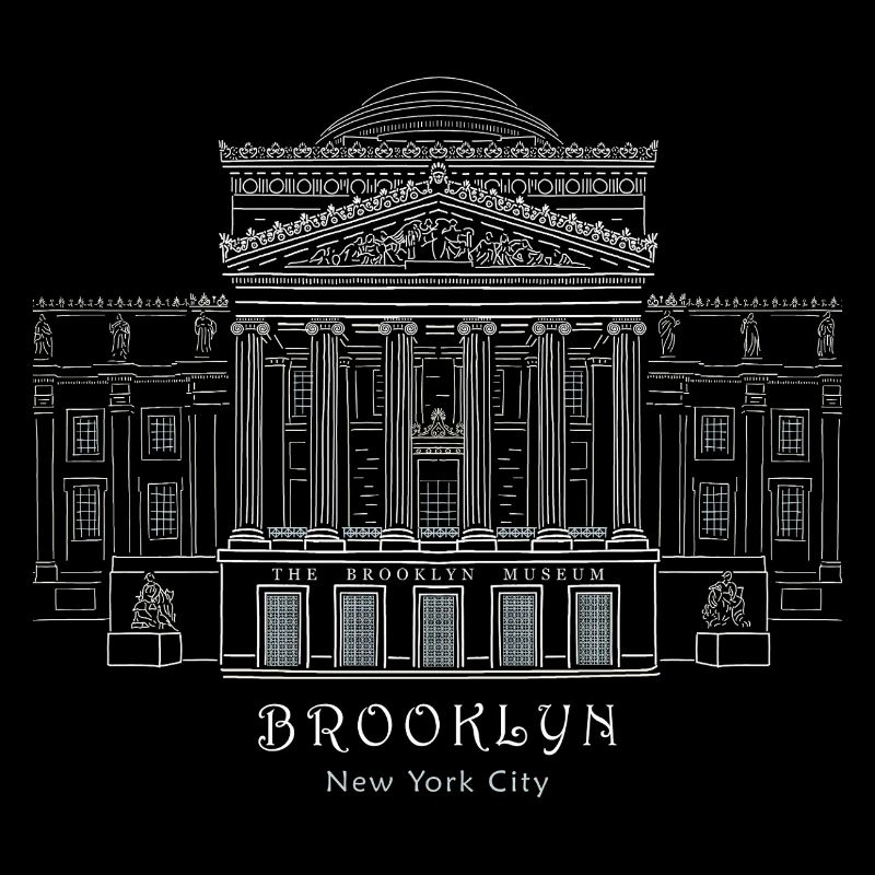 New York, dessin au trait Musée de Brooklyn