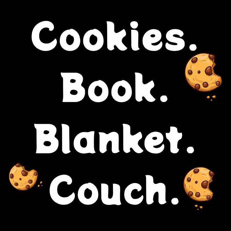 Cookies. Livre. Couverture. Canapé