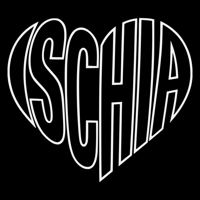 Ischia lettering heart shape