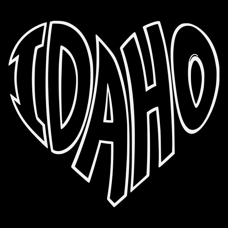 Lettrage en forme de cœur de l’Idaho