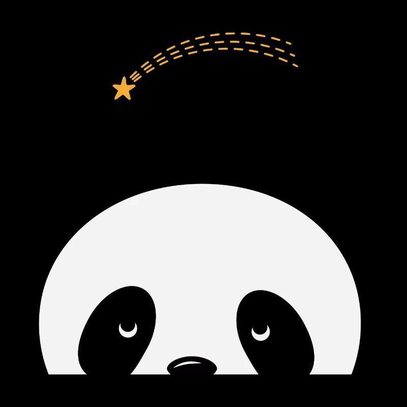Dreaming panda with shooting star