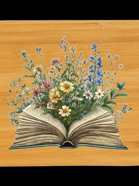 Book with flowers
