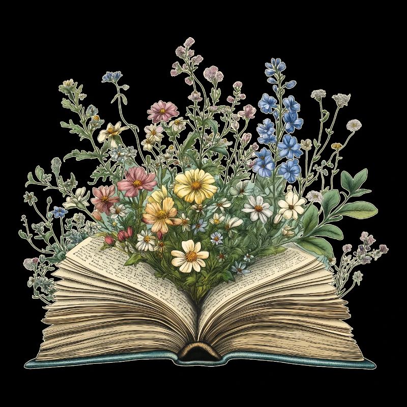 Buch mit Blumen